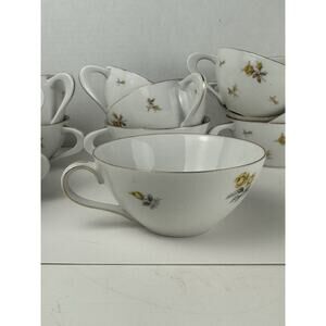 Sango Cotillion Yellow Rose Gold Trim Tea Cup MCM